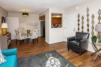 Wood floor living room